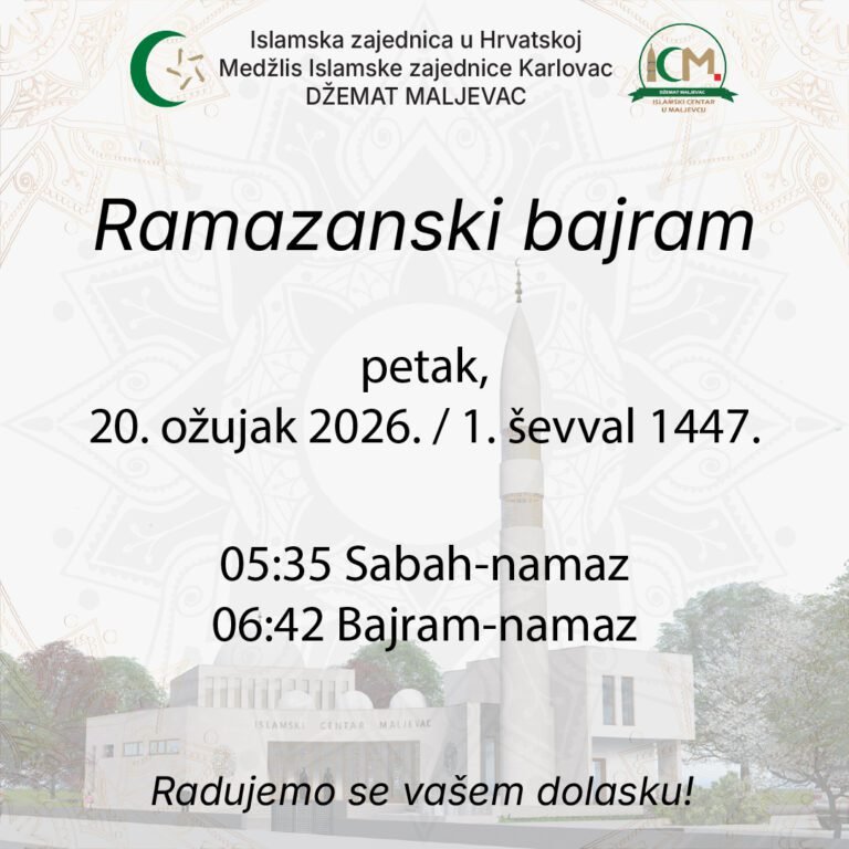 Obavijest za Bajram