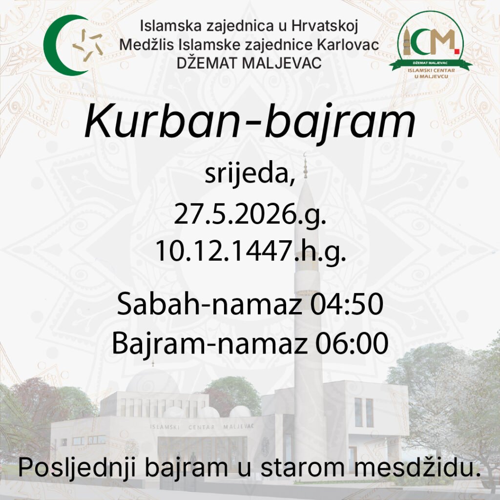 Obavijest za Bajram