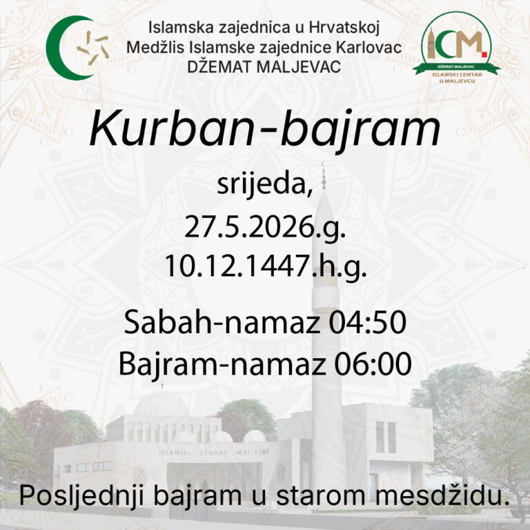 Obavijest za Bajram