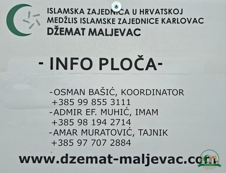 INFO PLOČA - za sve informacije, tu smo za vas